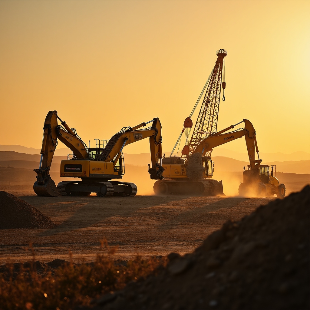 Спецтехника на строительной площадке Казахстана